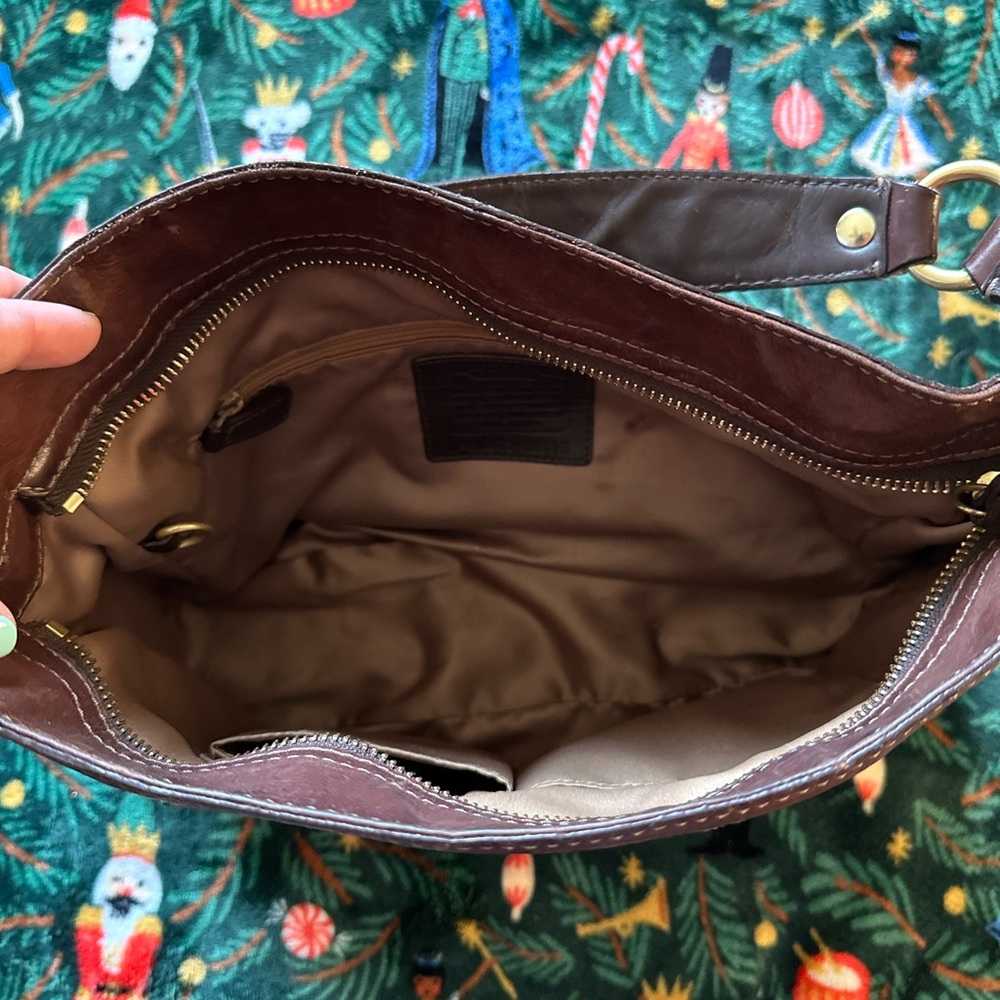 Coach Zoe Patchwork Brown Shoulder Bag - Picture 11 of 12